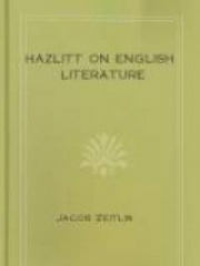 Hazlitt on English Literature