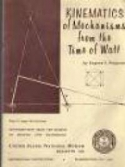 Kinematics of Mechanisms from the Time of Watt